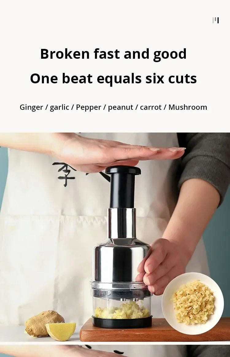 1pc Pressed Garlic Chopper Electroplate Garlic Onion Cutter Chop Tomato Crusher Fruit Vegetable Tools Home Kitchen Gadgets