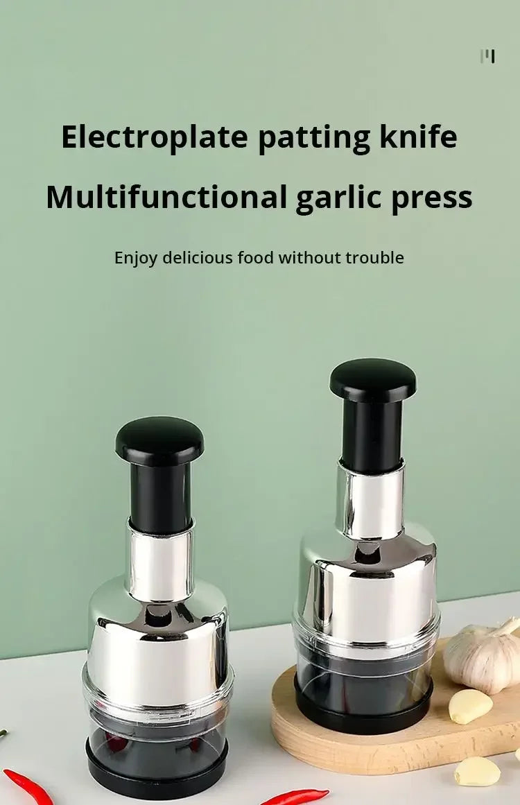 1pc Pressed Garlic Chopper Electroplate Garlic Onion Cutter Chop Tomato Crusher Fruit Vegetable Tools Home Kitchen Gadgets