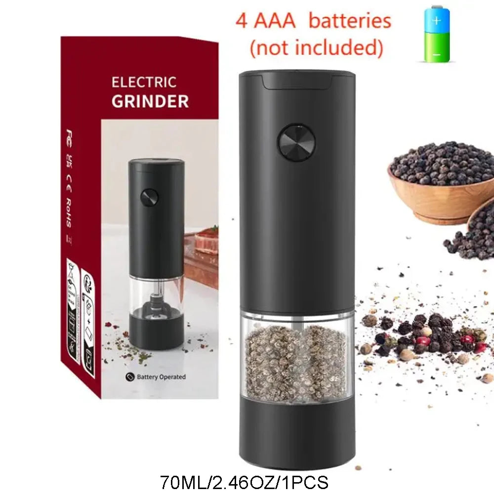 Electric Salt and Pepper Grinder Set, Automatic Mill, Adjustable Coarseness,   Convenient One-Hand Operation
