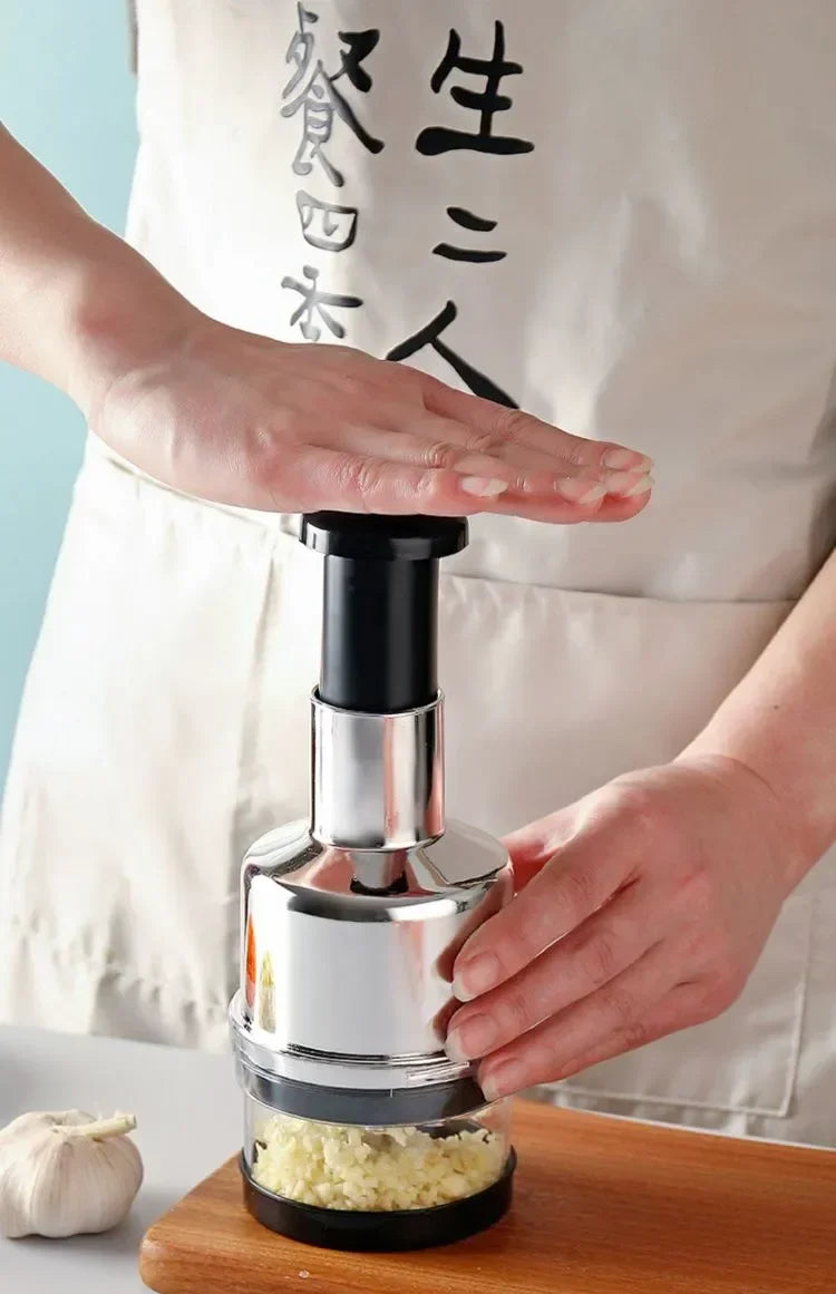 1pc Pressed Garlic Chopper Electroplate Garlic Onion Cutter Chop Tomato Crusher Fruit Vegetable Tools Home Kitchen Gadgets