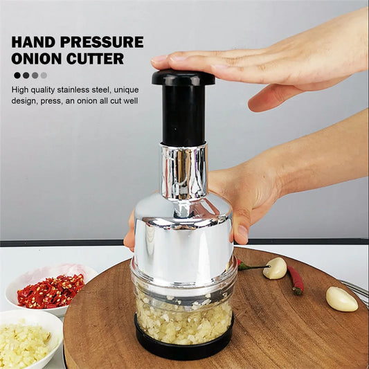 1pc Pressed Garlic Chopper Electroplate Garlic Onion Cutter Chop Tomato Crusher Fruit Vegetable Tools Home Kitchen Gadgets