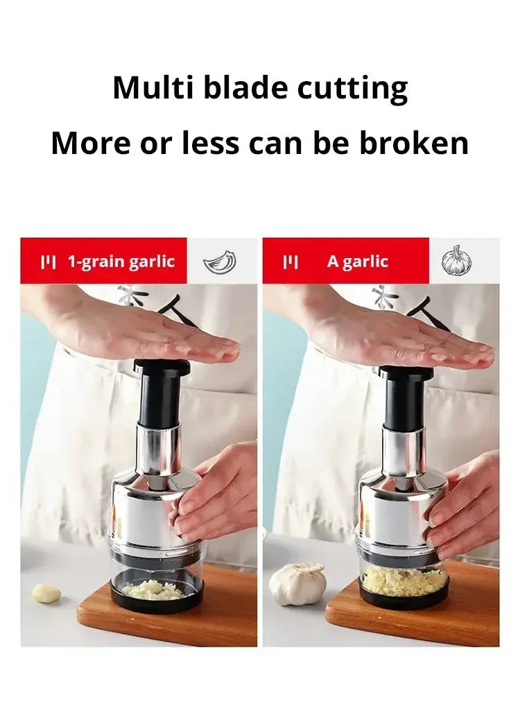 1pc Pressed Garlic Chopper Electroplate Garlic Onion Cutter Chop Tomato Crusher Fruit Vegetable Tools Home Kitchen Gadgets